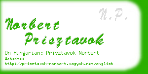 norbert prisztavok business card